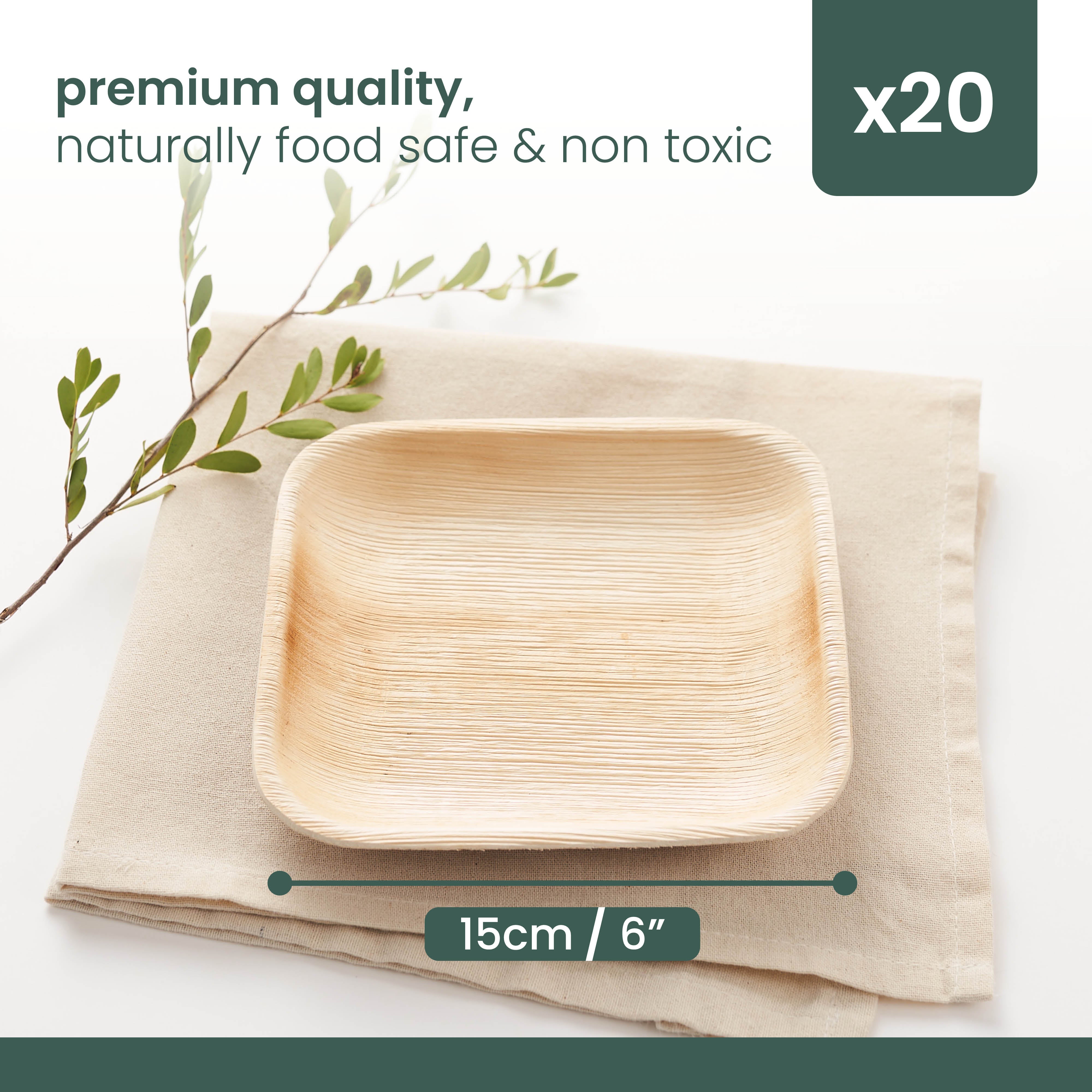 haago Palm Leaf Plates piatti quadrati 15cm 20 pezzi naturali