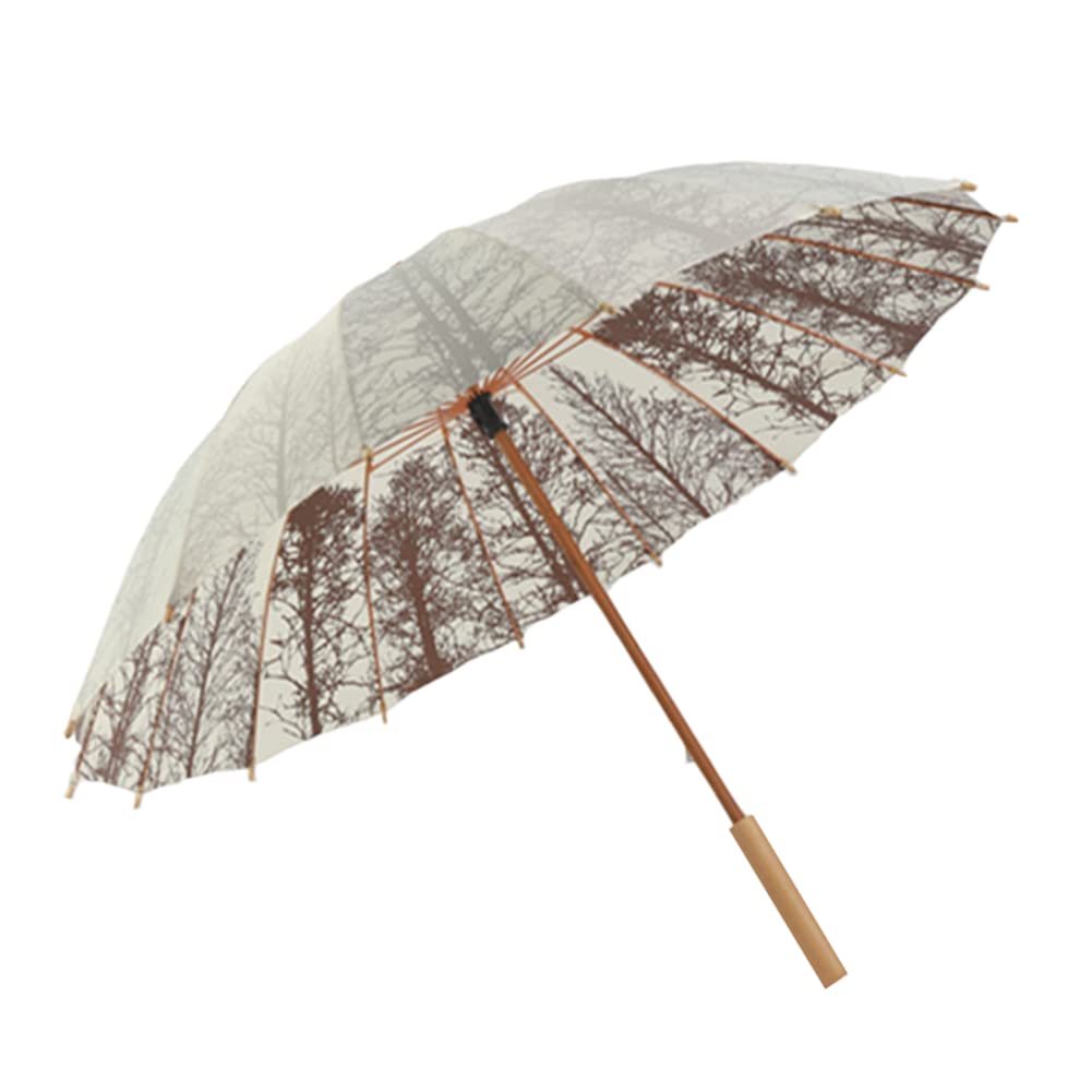 ThreeH Ombrello Bastone Golf Beige Grande Antivento