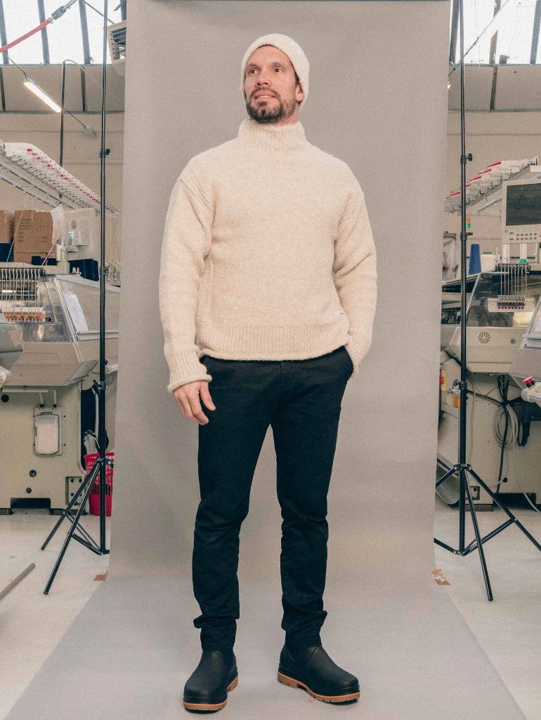 Pipolaki Powder maglione uomo ecru caldo taglia L
