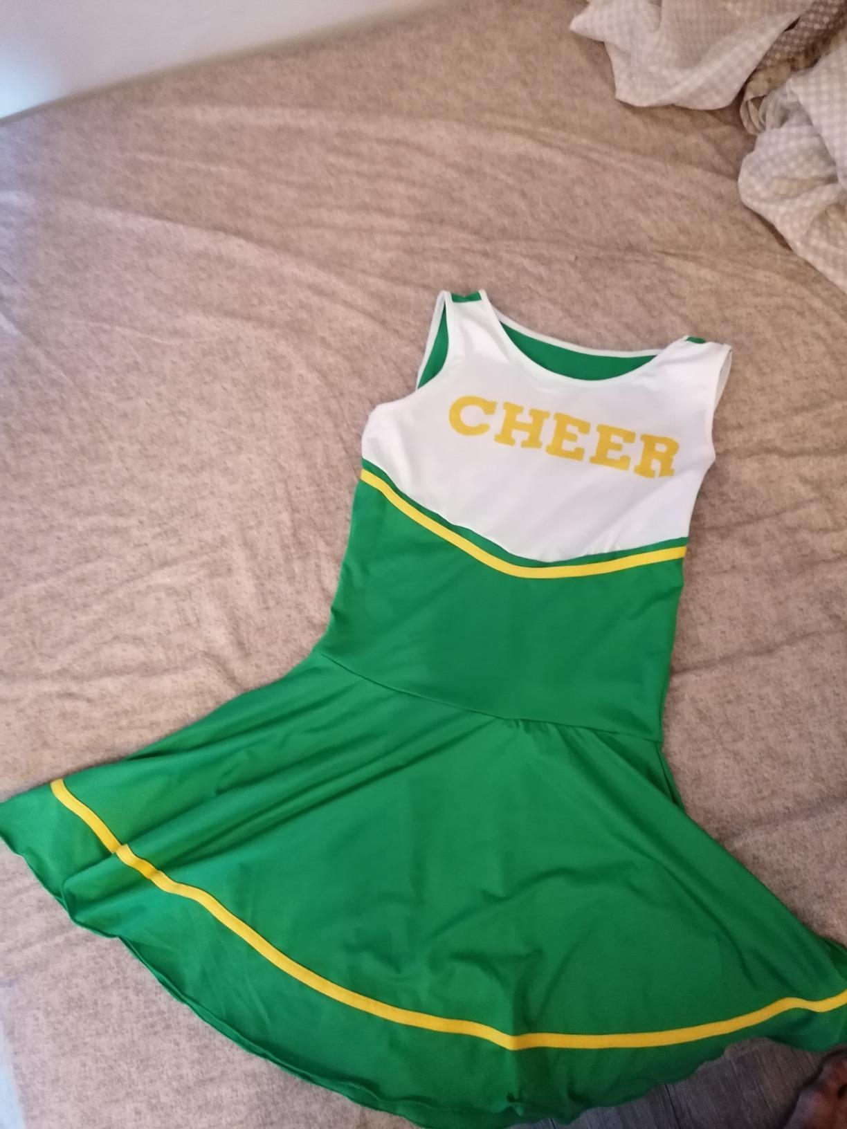 ThreeH Costume Cheerleader Blu Taglia Media con Scritta