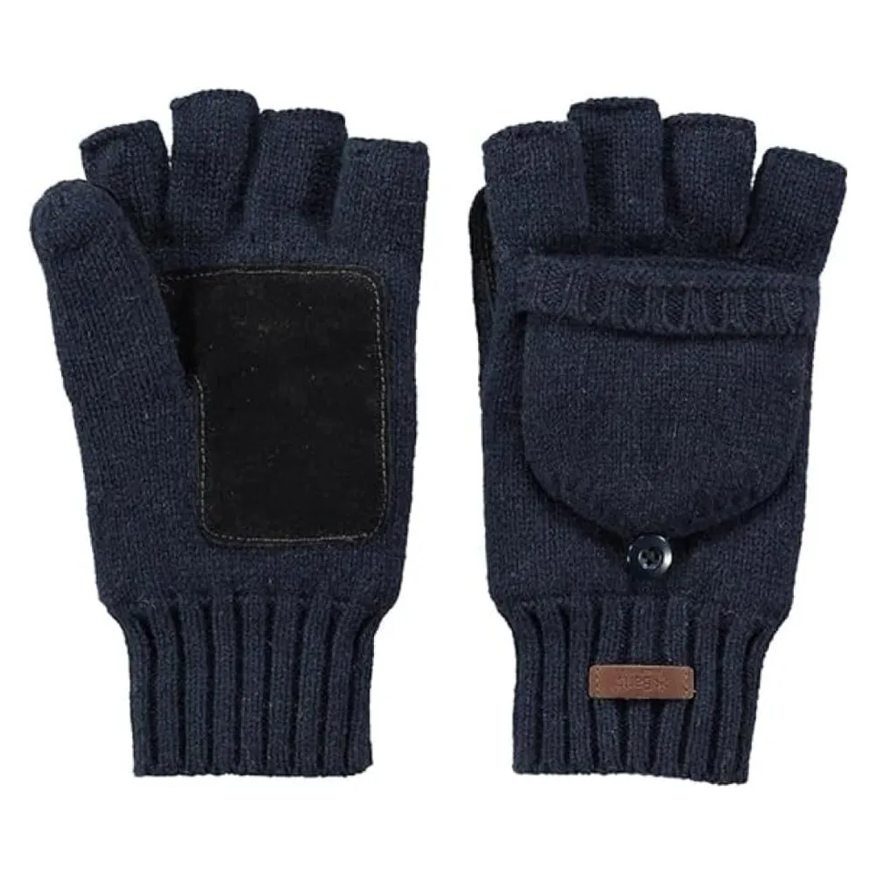 Barts Haakon Guanti Uomo Blu L/XL in Lana con Muffola