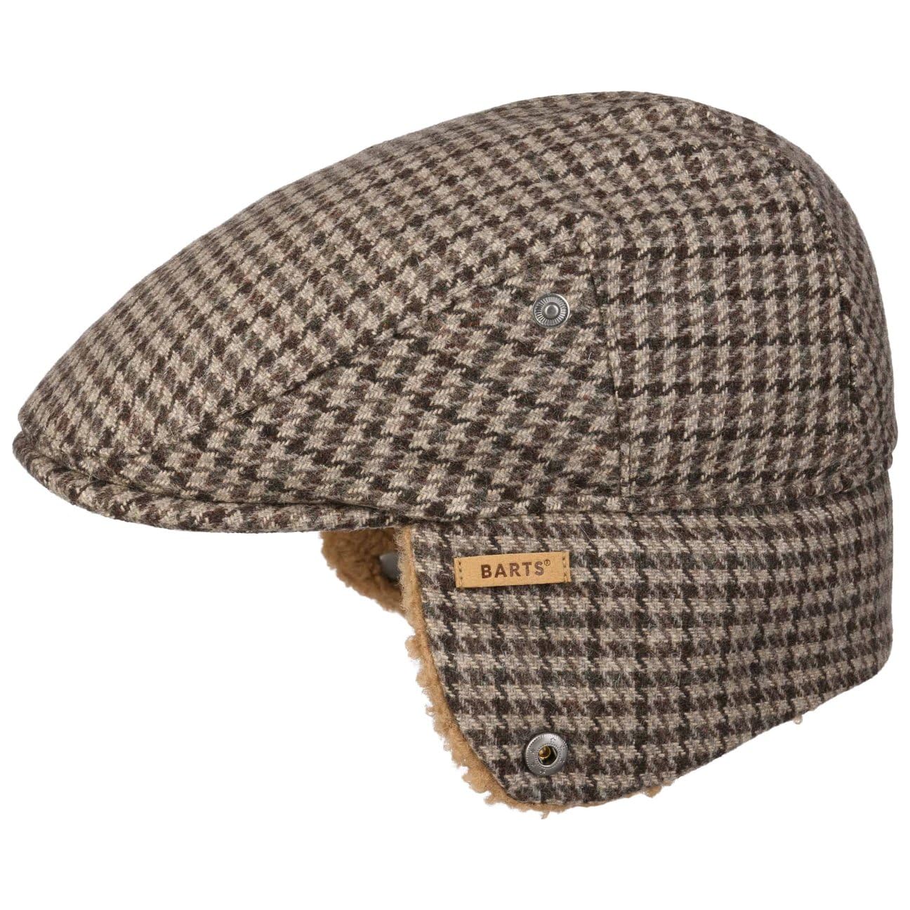 Barts Monzonite Houndstooth berretto piatto uomo lana taglia unica