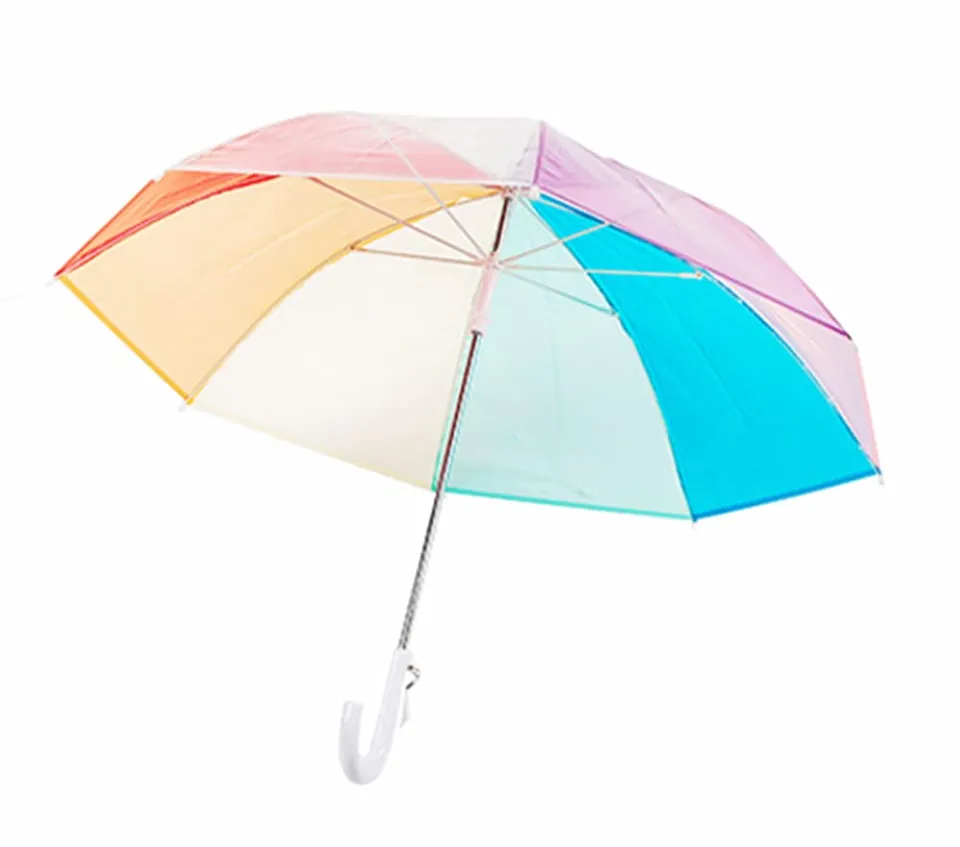 ThreeH Umbrellas Ombrello Bimbo Trasparente Antipioggia Bianco