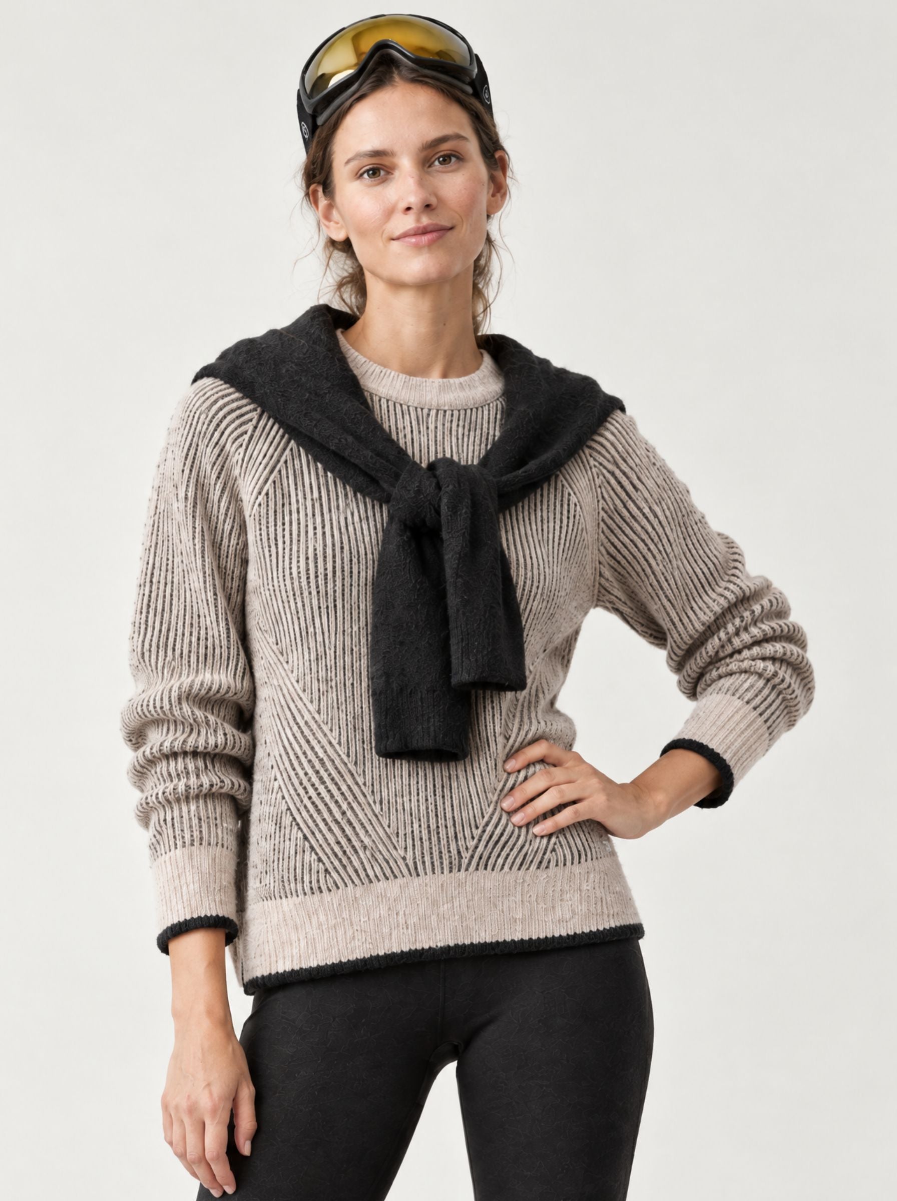 Pipolaki Ubac maglione donna nero/beige in lana