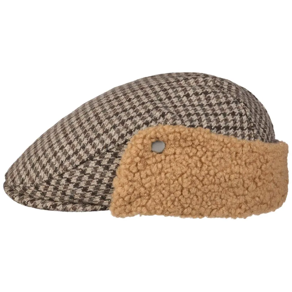 Barts Monzonite Houndstooth berretto piatto uomo lana taglia unica
