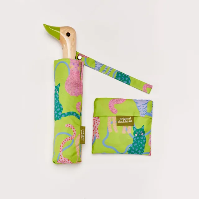 Original Duckhead Set Ombrello + Shopper Lime Arty Cats Gatti