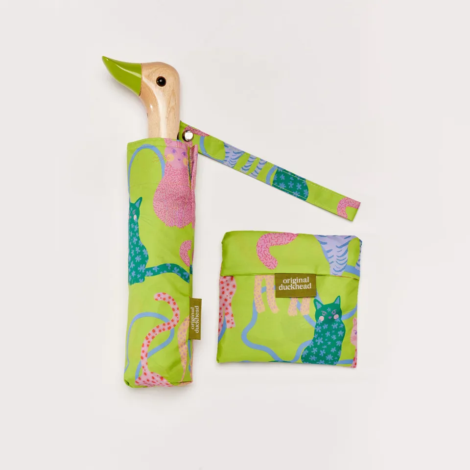 Original Duckhead Set Ombrello + Shopper Lime Arty Cats Gatti