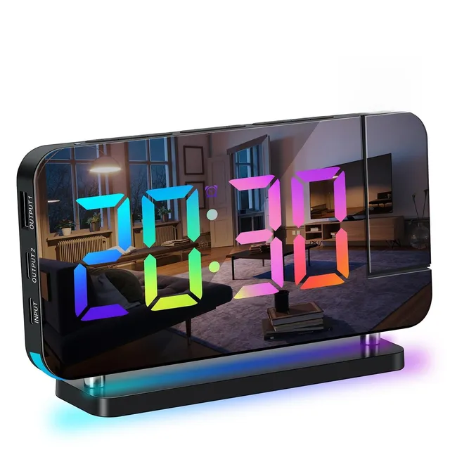ThreeH Sveglia Digitale Proiezione LED Nero USB