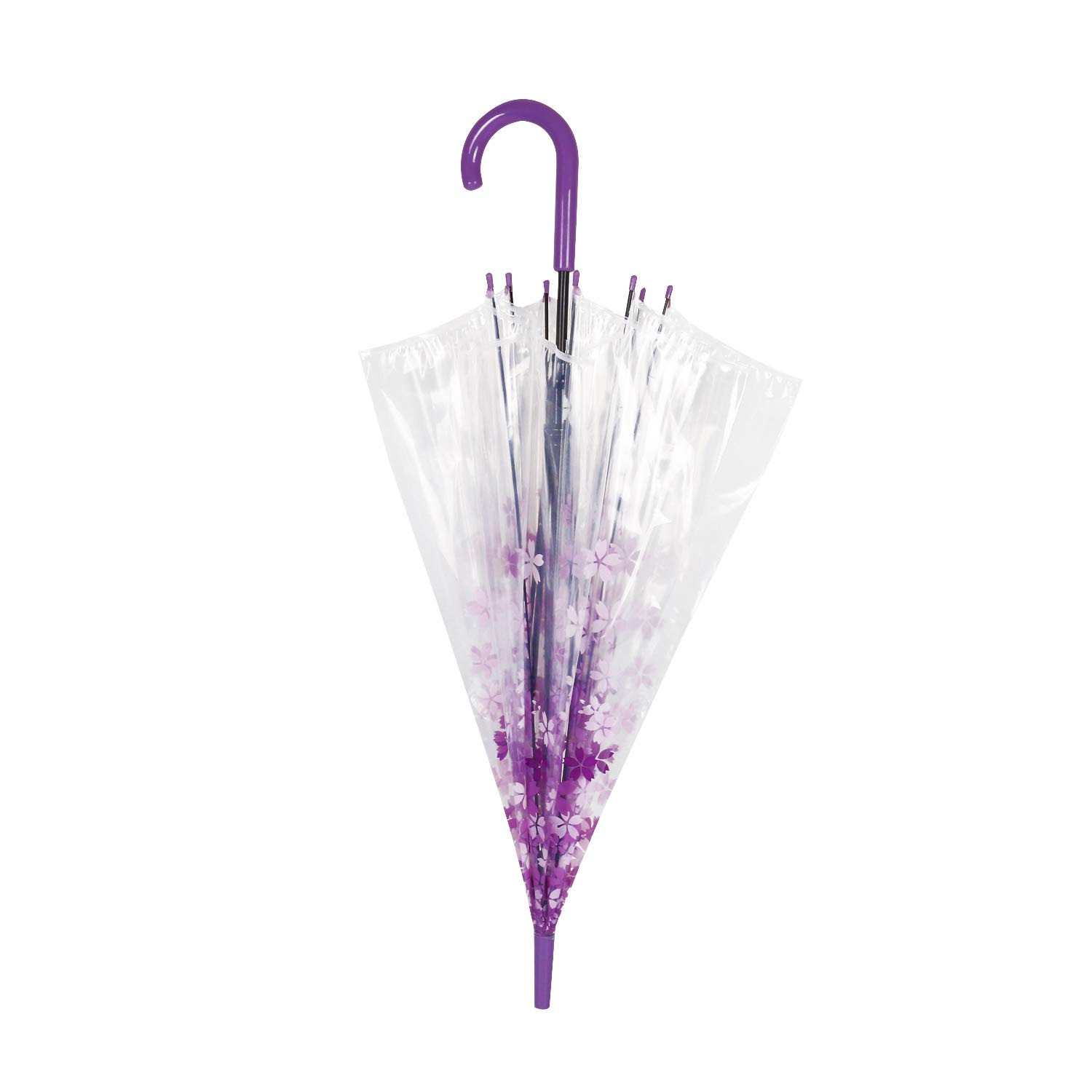 ThreeH KS11 Ombrello Trasparente Donna Viola Automatico