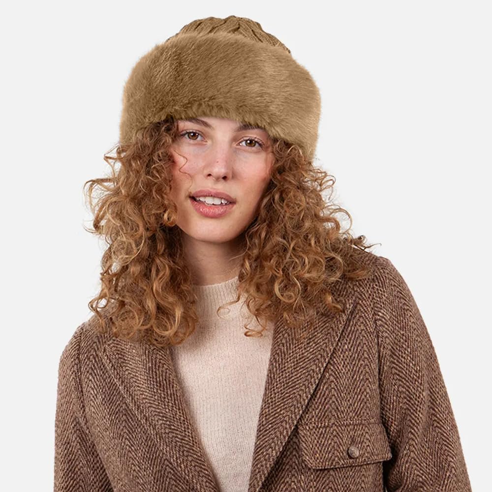 Barts Fur Cable Bandhat berretto trecce pile pelliccia
