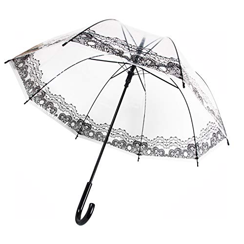 ThreeH KS25C Ombrello Trasparente Cupola Donna Automatico
