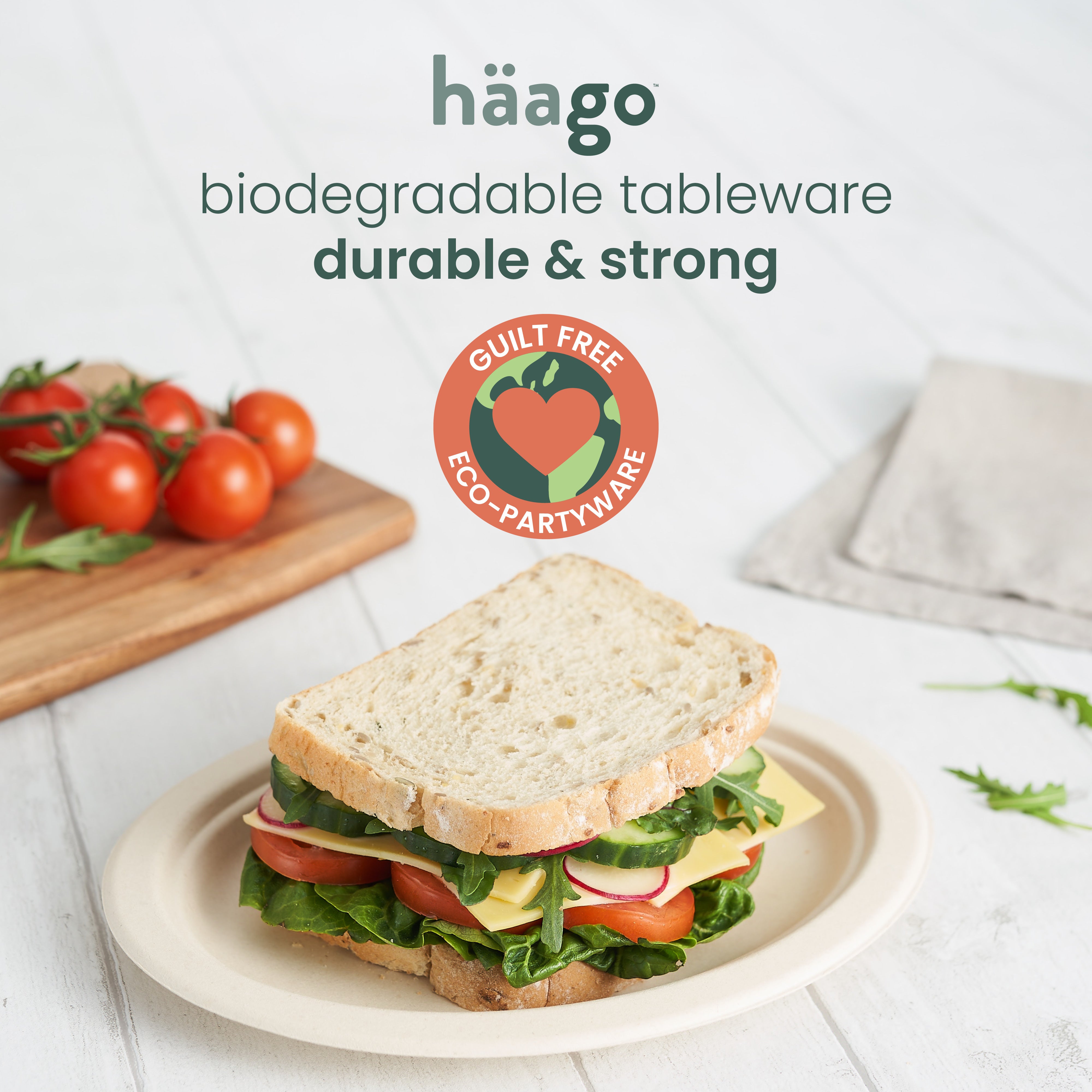Haago Sugarcane Plates Oval piatti marroni 26cm 90 pezzi
