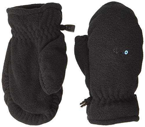 Barts Fleece Mitts Moffole Pile Bambini Nero Taglia 2 Calde