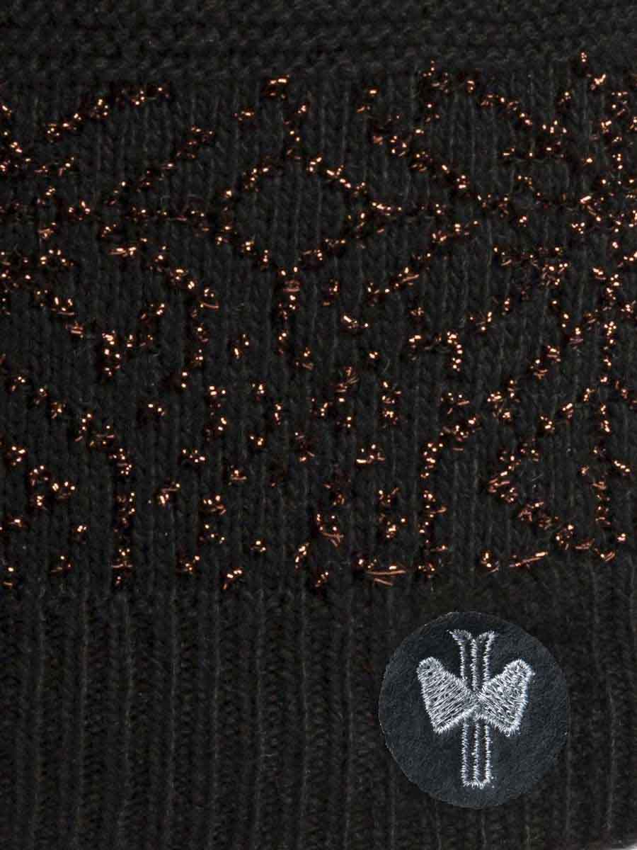 Pipolaki Favara Berretto Donna Nero con Pompon Pile