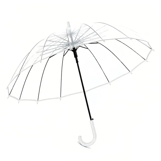 ThreeH ombrello trasparente automatico cupola bianco 16 stecche