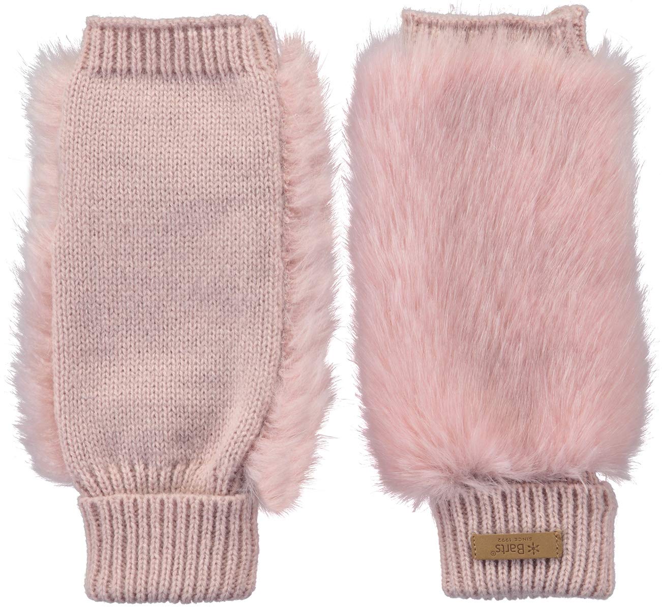 Barts Mitts manicotti rosa guanti taglia unica maglia fine