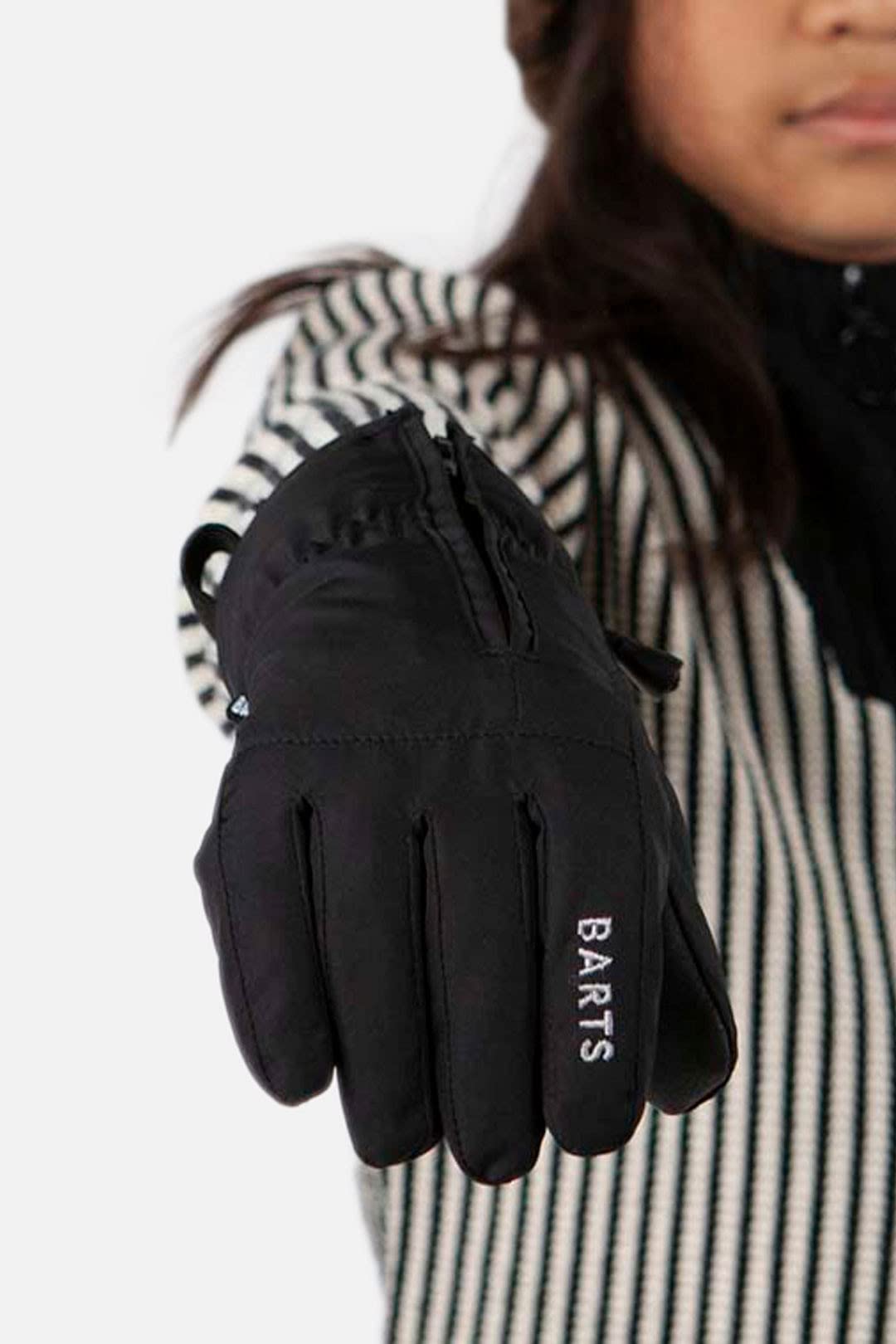 Barts Zipper Gloves Guanti Bambini Nero Taglia 7 con Cerniera