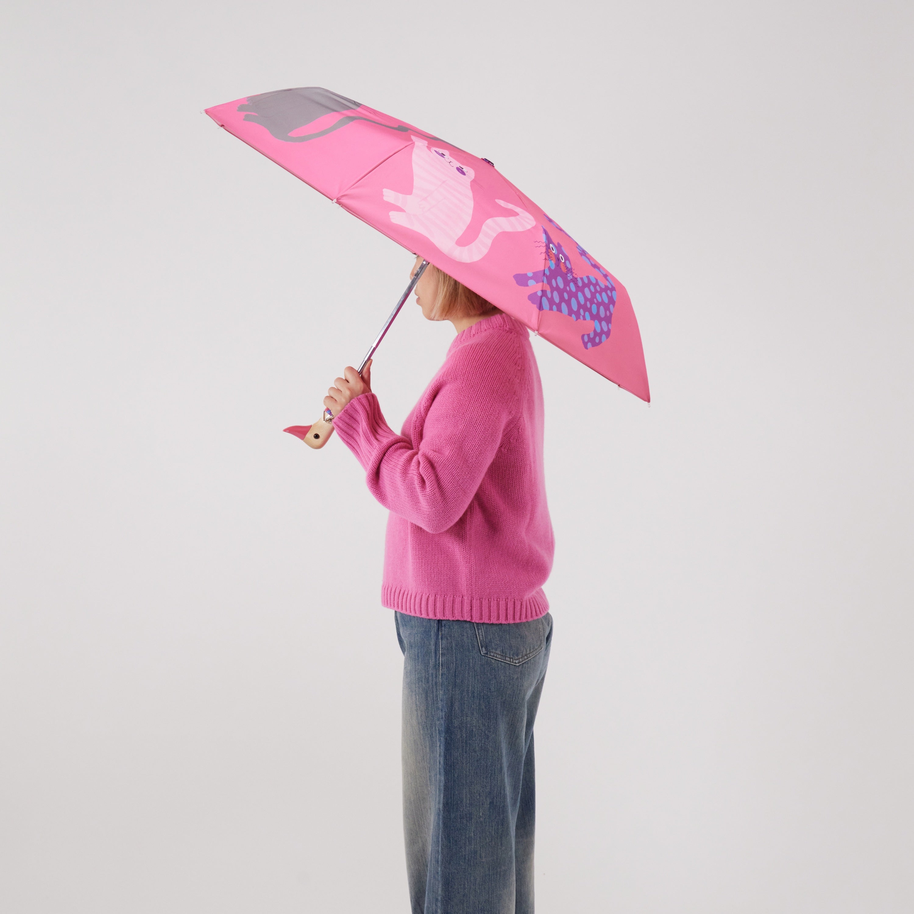 Original Duckhead Arty Cats ombrello fucsia