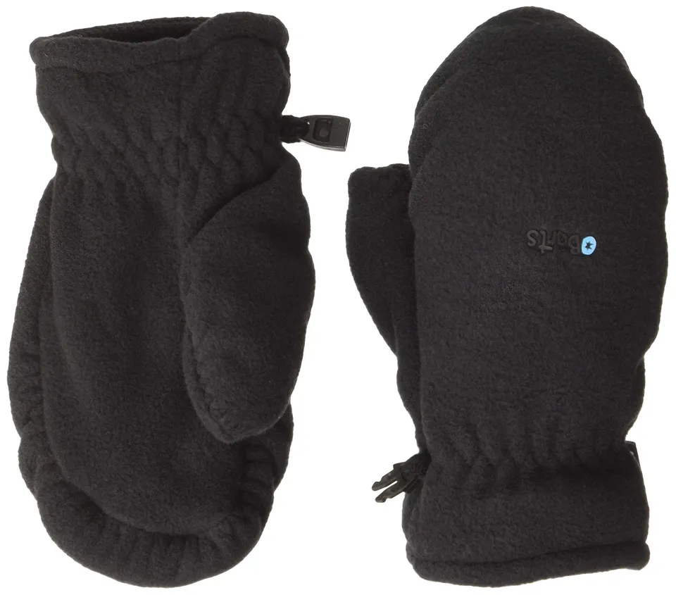 Barts Fleece Mitts Moffole Pile Bambini Nero Taglia 2 Calde