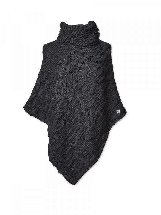 Pipolaki Elini poncho donna lana nero