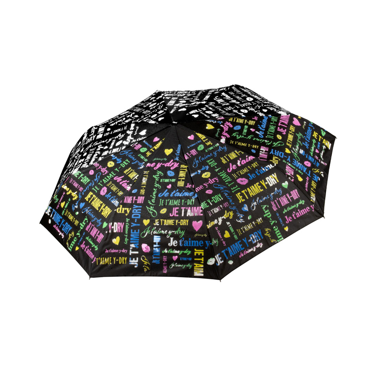 Y-DRY Je t’Aime ombrello corto fantasia unisex antipioggia