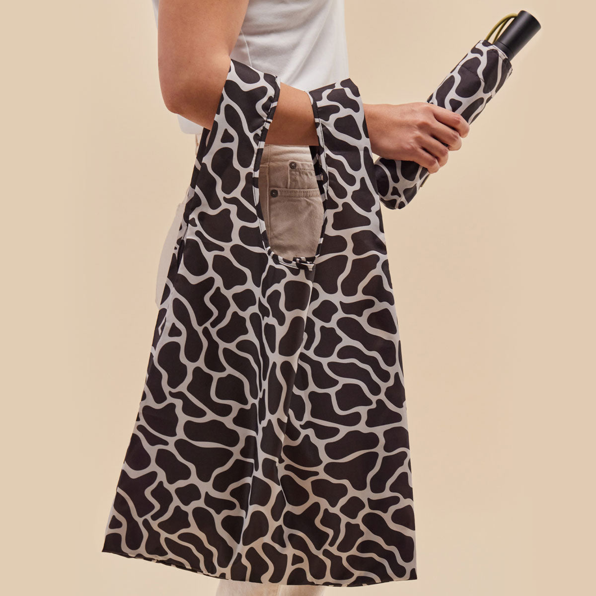 Original Duckhead Black Ripples Set ombrello + shopper nero onde