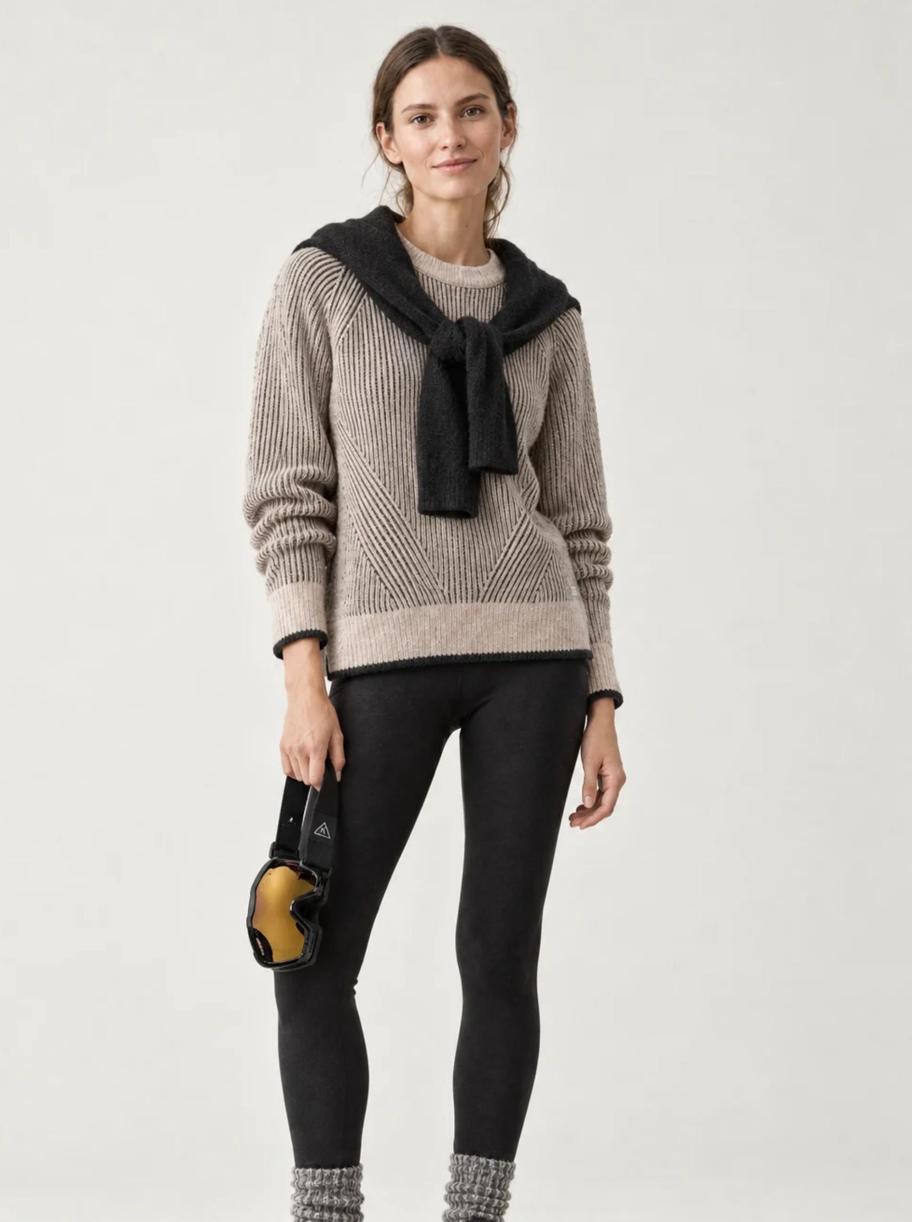Pipolaki Ubac maglione donna nero/beige in lana