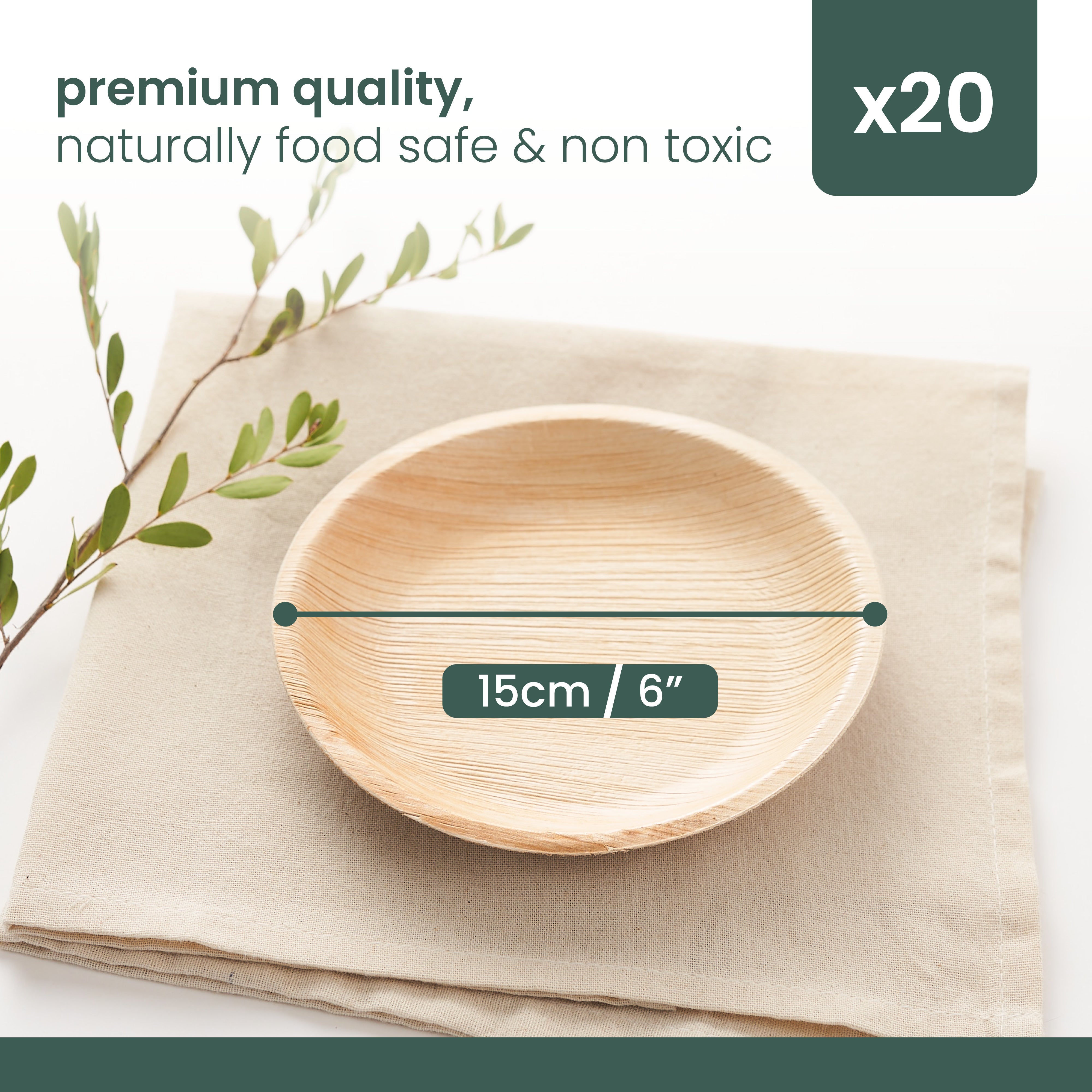 haago Palm Leaf Plates Piatti 15cm 20 pezzi dessert