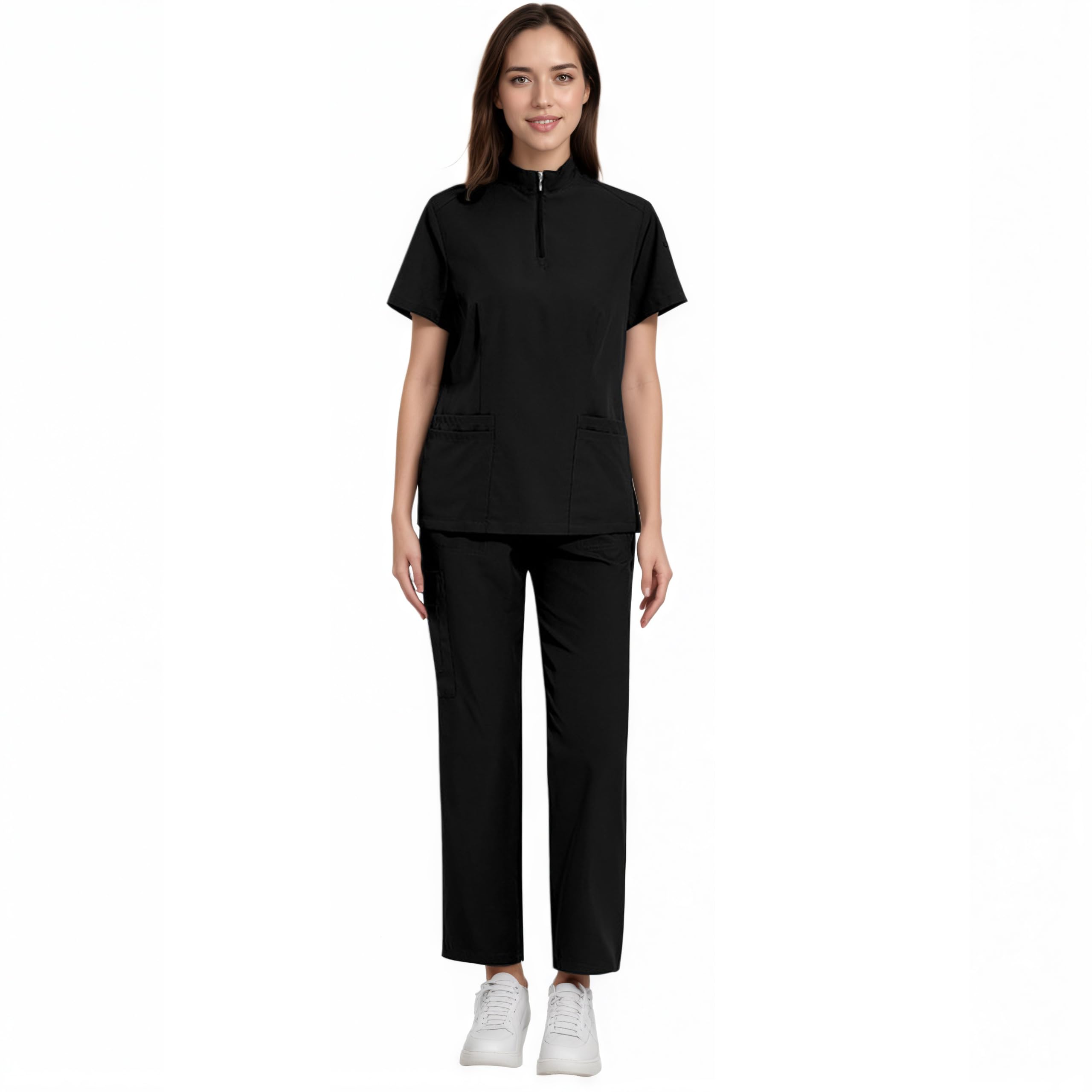 ThreeH divisa medica camice+pantaloni taglia M blu scuro