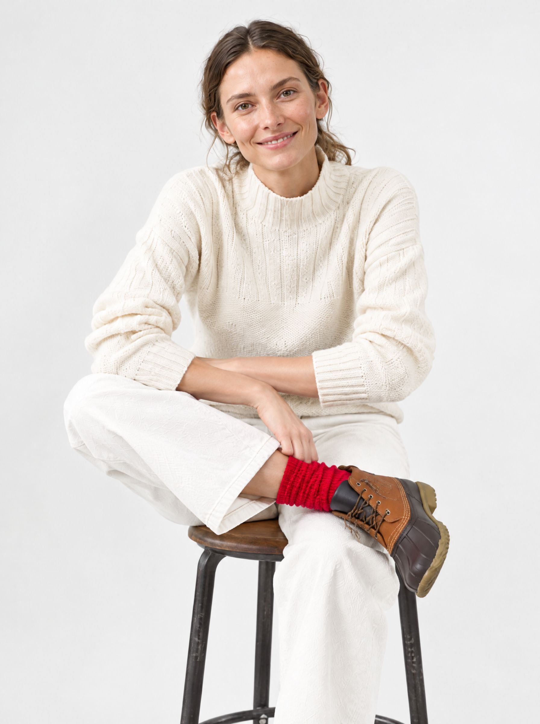 Pipolaki Serac pull donna lana ecru maglione invernale