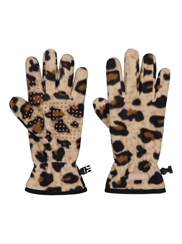Barts Guanti Pile M-L Leopardati Grip Antiscivolo