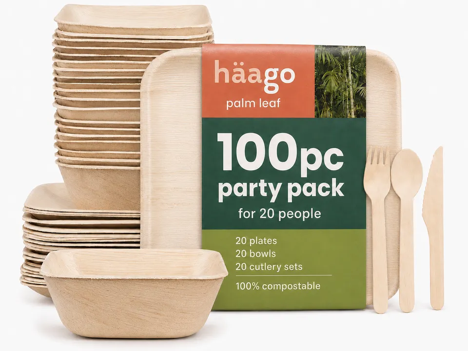 haago Partyware Set Festa 100pz Piatti Ciotole Posate