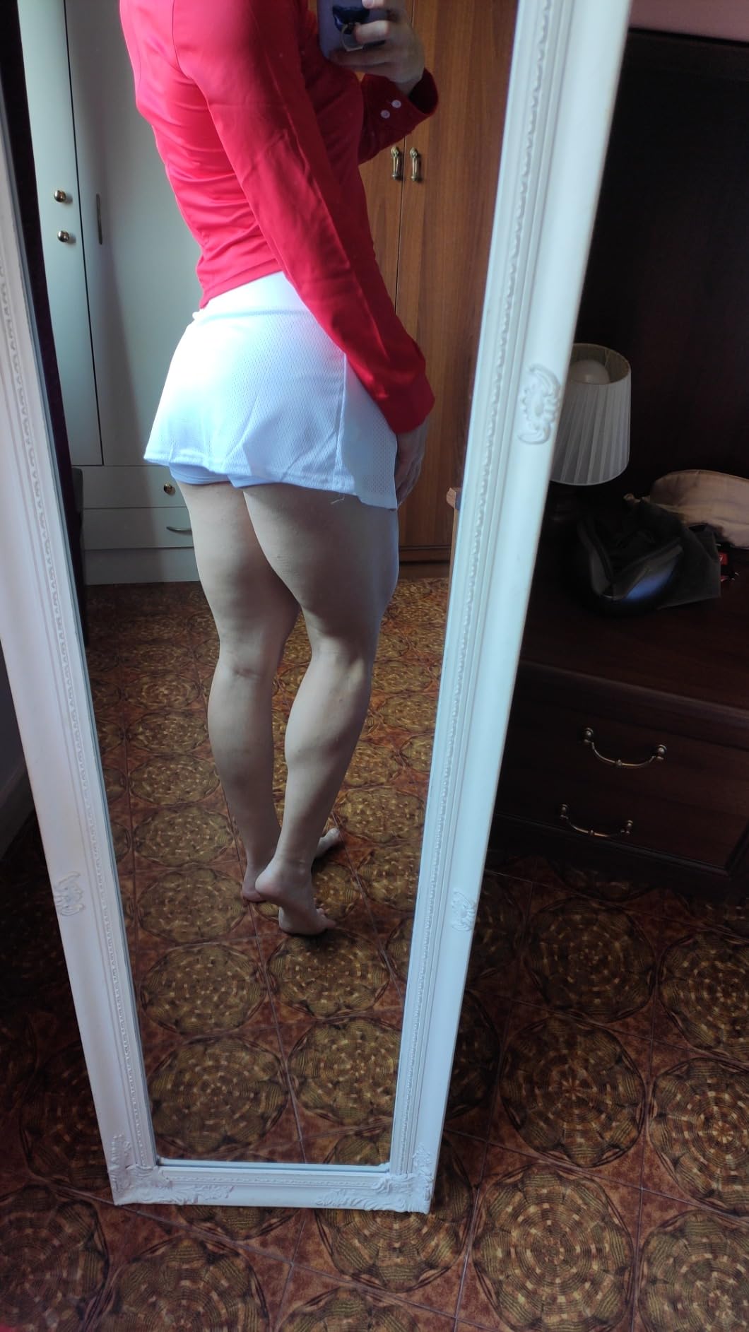 ThreeH Gonna Tennis Donna Pieghettata con Short Traspirante
