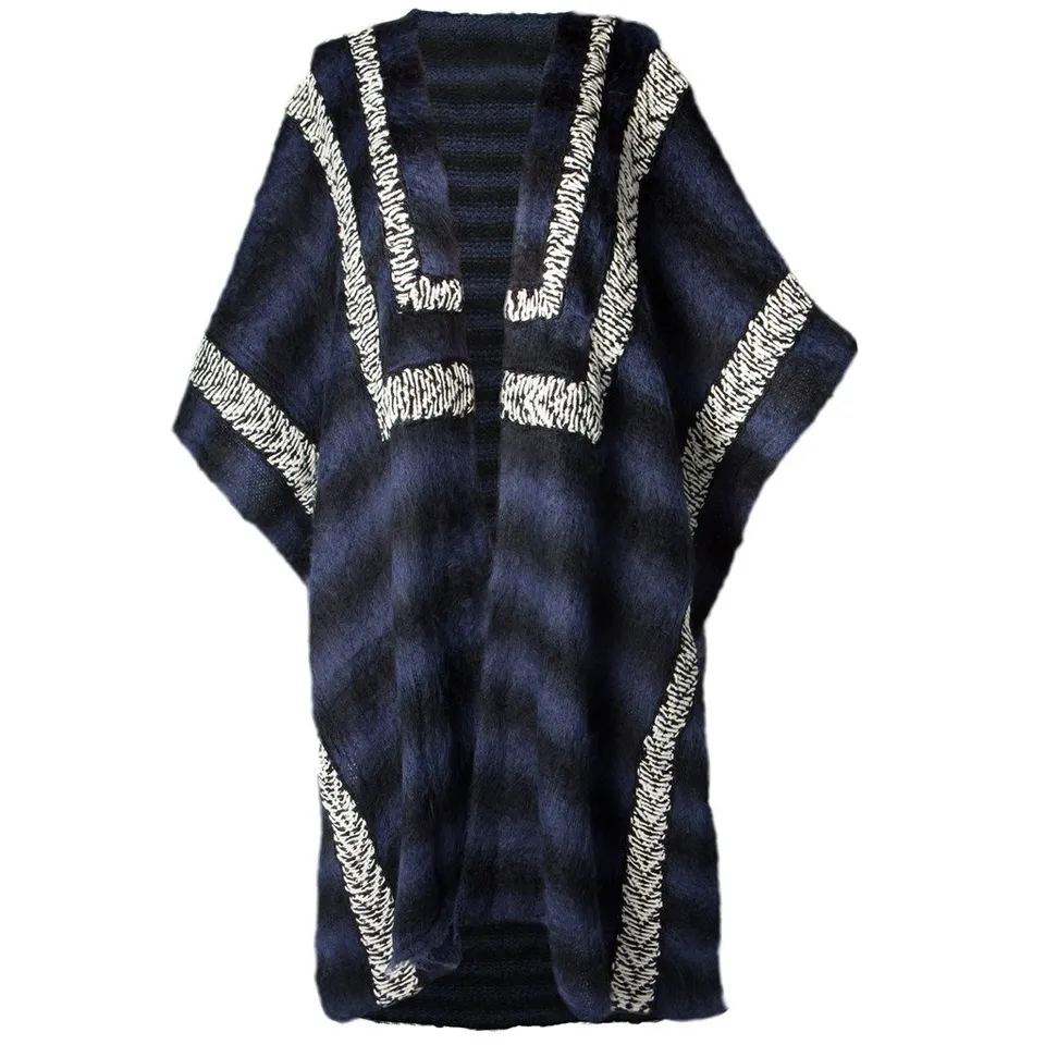 Barts Cass Poncho Donna Navy Multicolore Invernale