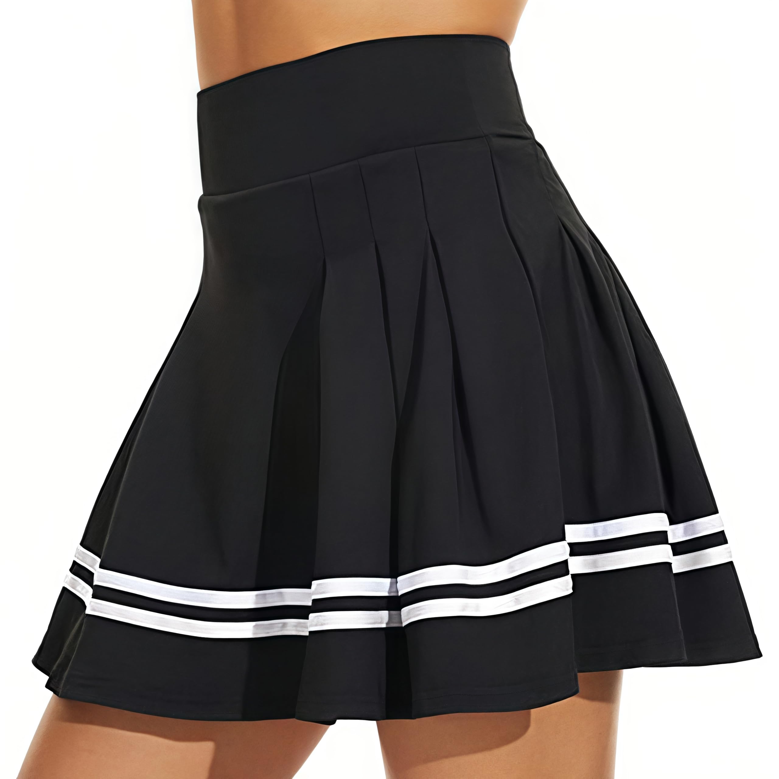 ThreeH Gonna Tennis Donna a Pieghe con Pantaloncini