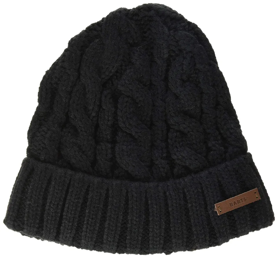 Barts Twister Turnup Berretto Uomo Nero Treccia Pile