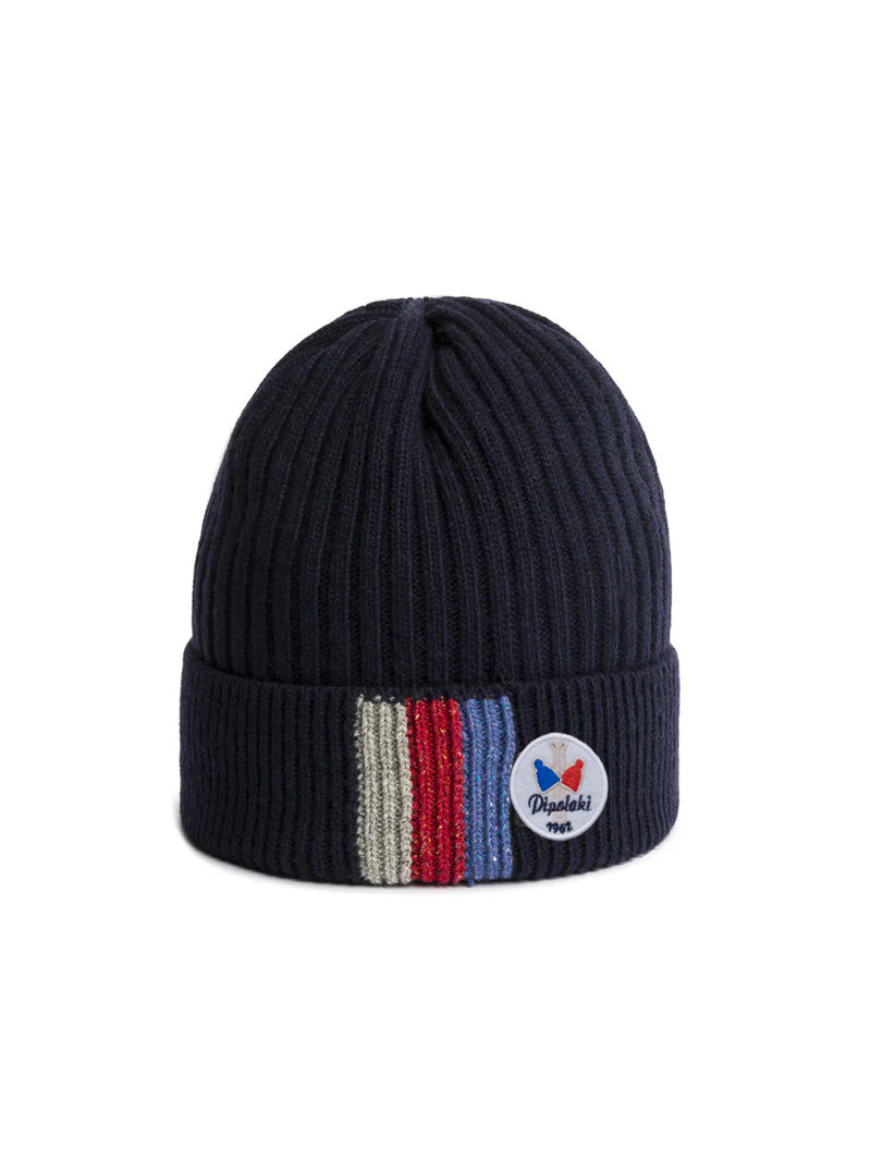 Pipolaki Terano berretto uomo lana blu marine pile