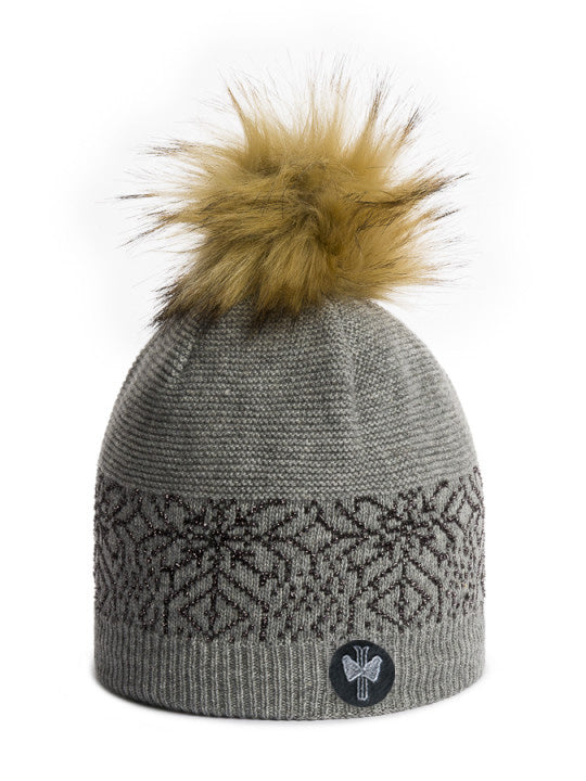 Pipolaki Favara Berretto Donna Nero con Pompon Pile