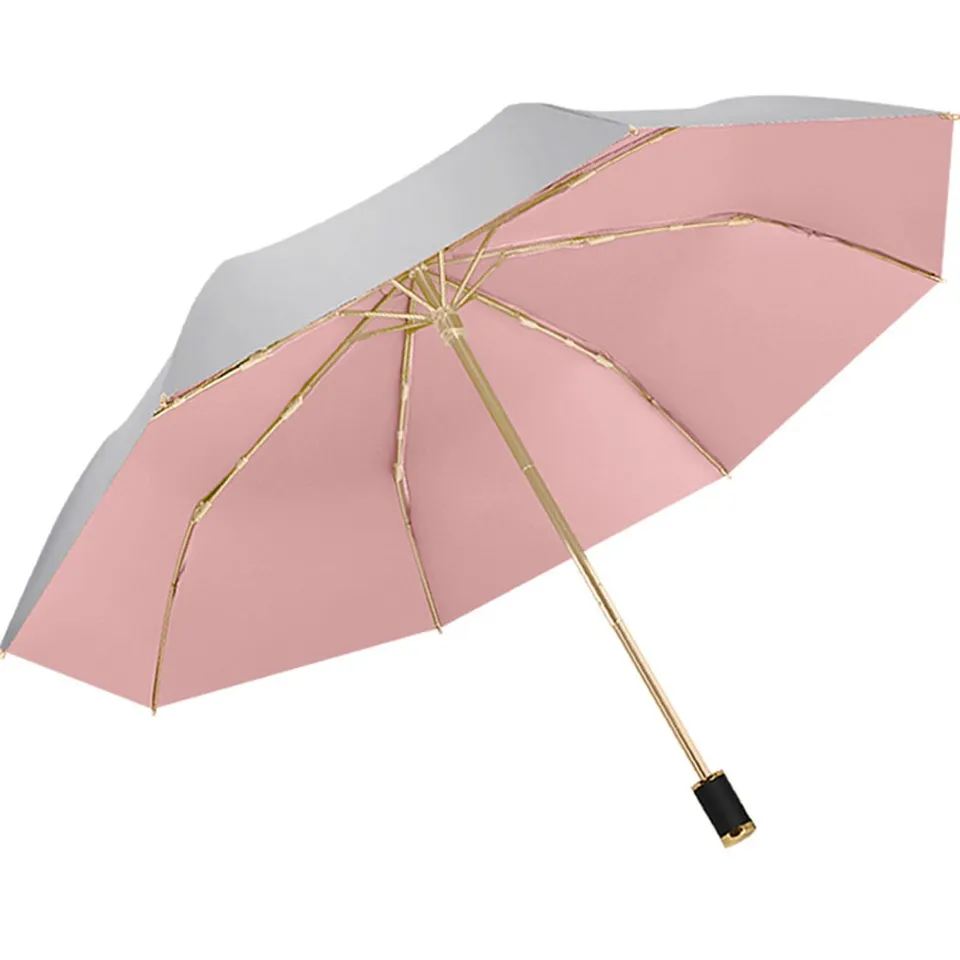 ThreeH Ombrello Rosa UPF 50+ Antipioggia Parasole 8 Stecche