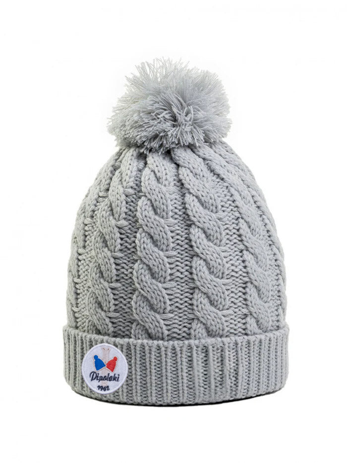 Pipolaki Gstaad Berretto Pompon Nero Treccia Pile