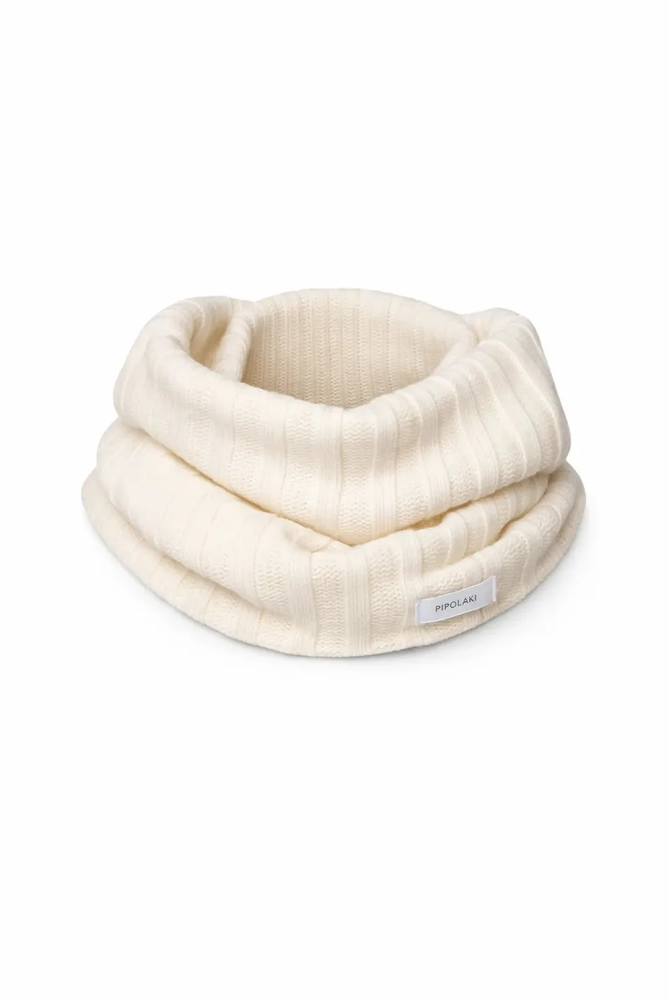 Pipolaki Serac snood scaldacollo lana ecrù 100% lana