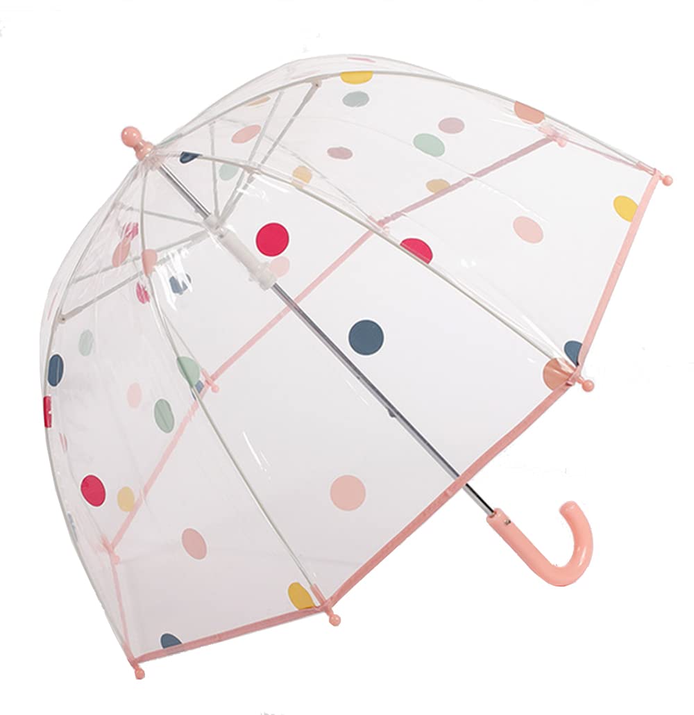 ThreeH Umbrellas pois rosa ombrello bimbo trasparente 70 cm