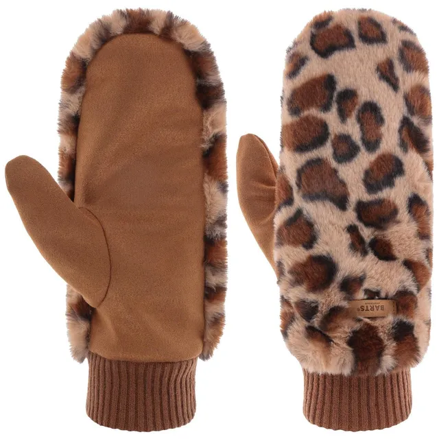 Barts Faux Fur Leo Manopole Donna Leopardate con Fodera