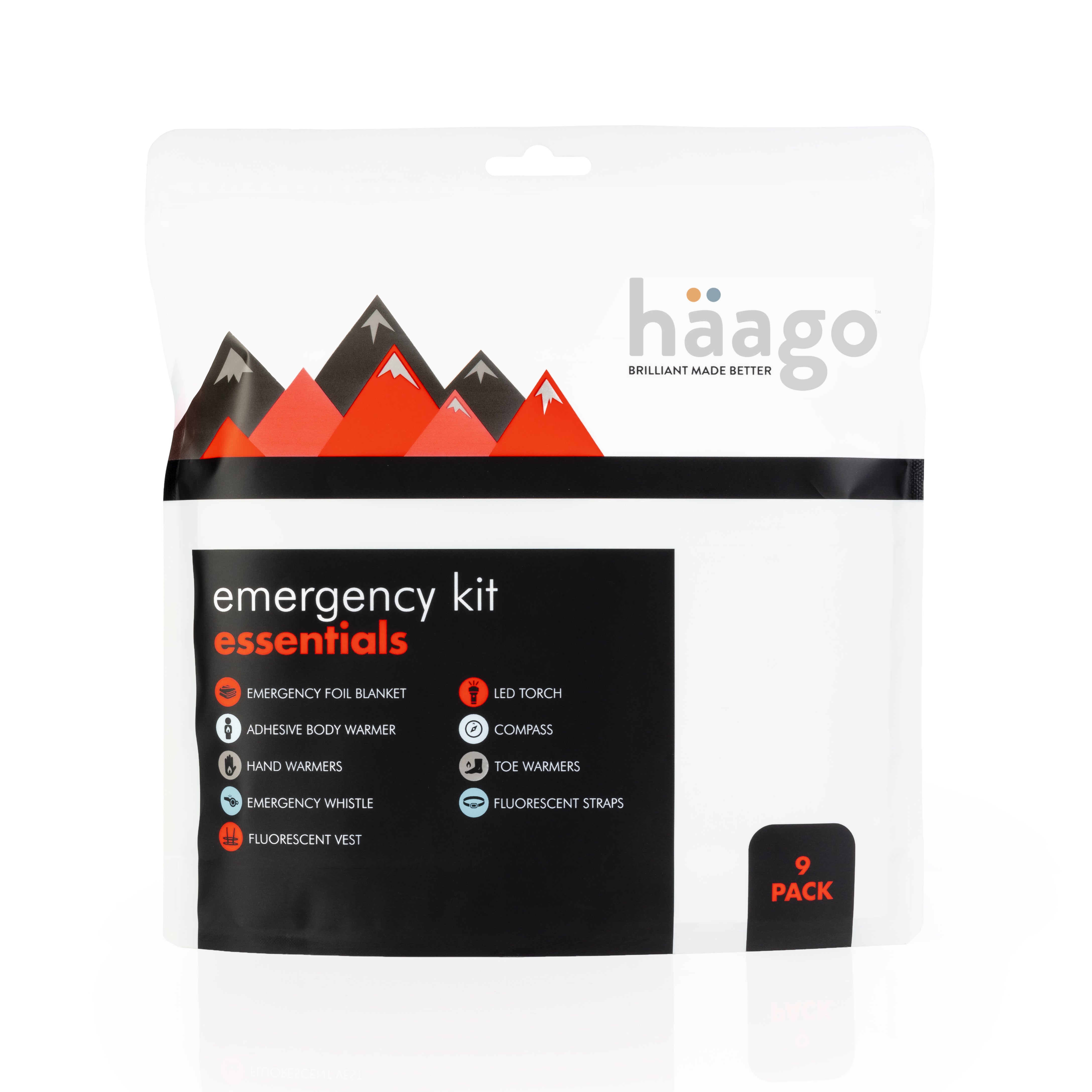 haago Hand Warmers kit emergenza 9 pezzi con coperta termica