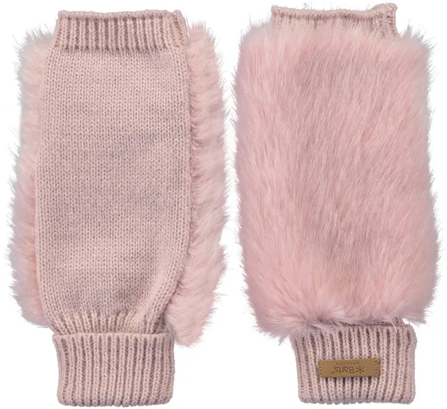 Barts Mitts manicotti rosa guanti taglia unica maglia fine