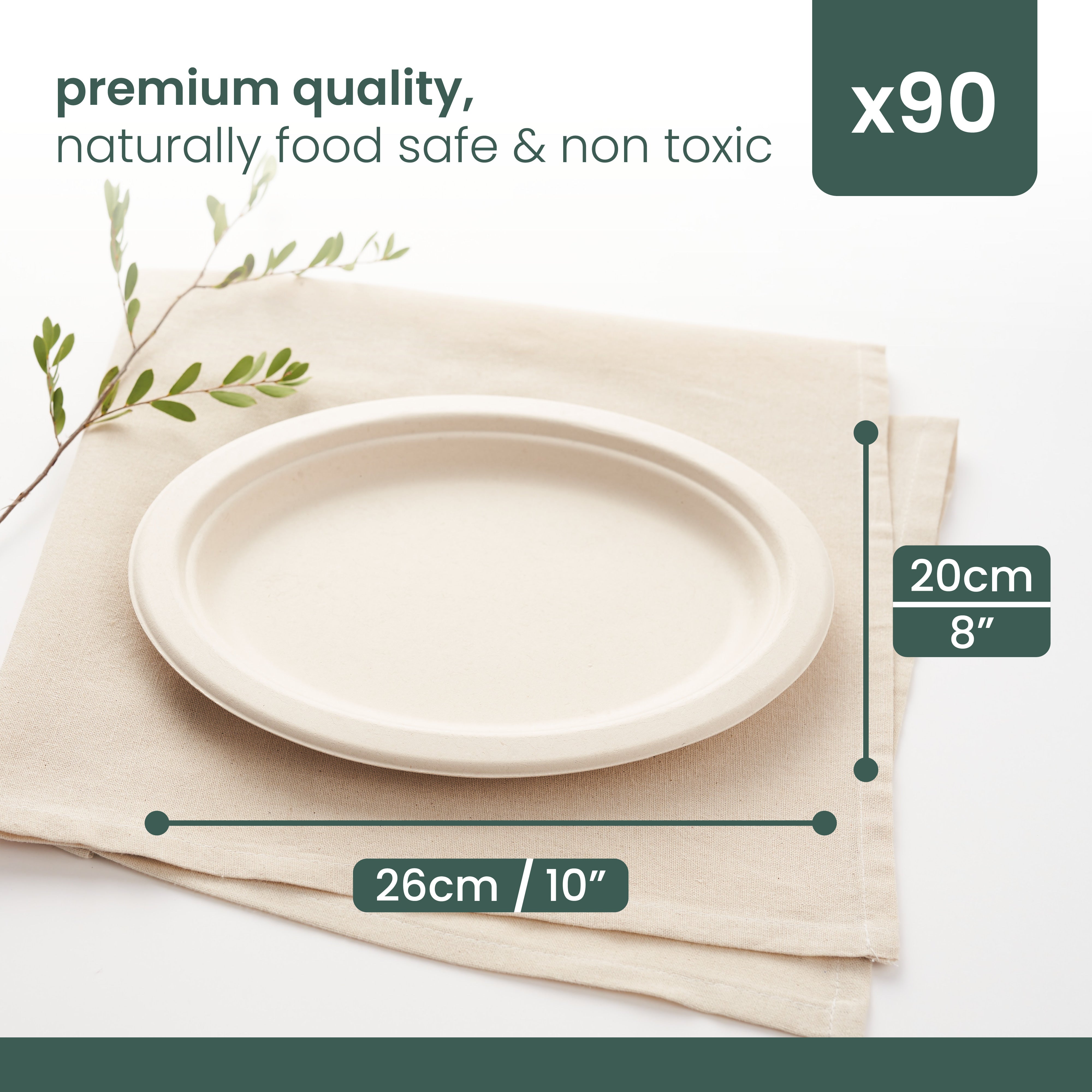 Haago Sugarcane Plates Oval piatti marroni 26cm 90 pezzi