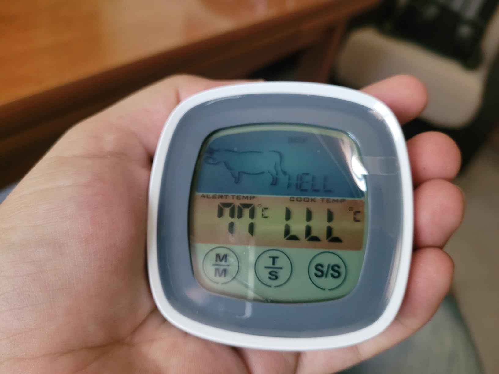 ThreeH Termometro Cucina Digitale Grigio Impermeabile