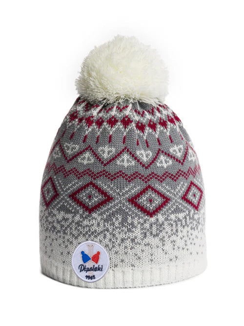 PIPOLAKI Palio berretto invernale marine jacquard pompon