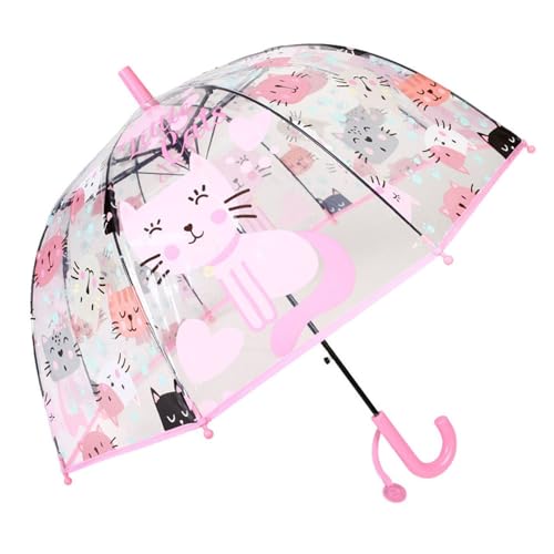 ThreeH Ombrello Bambini Rosa Trasparente Automatico 70 cm