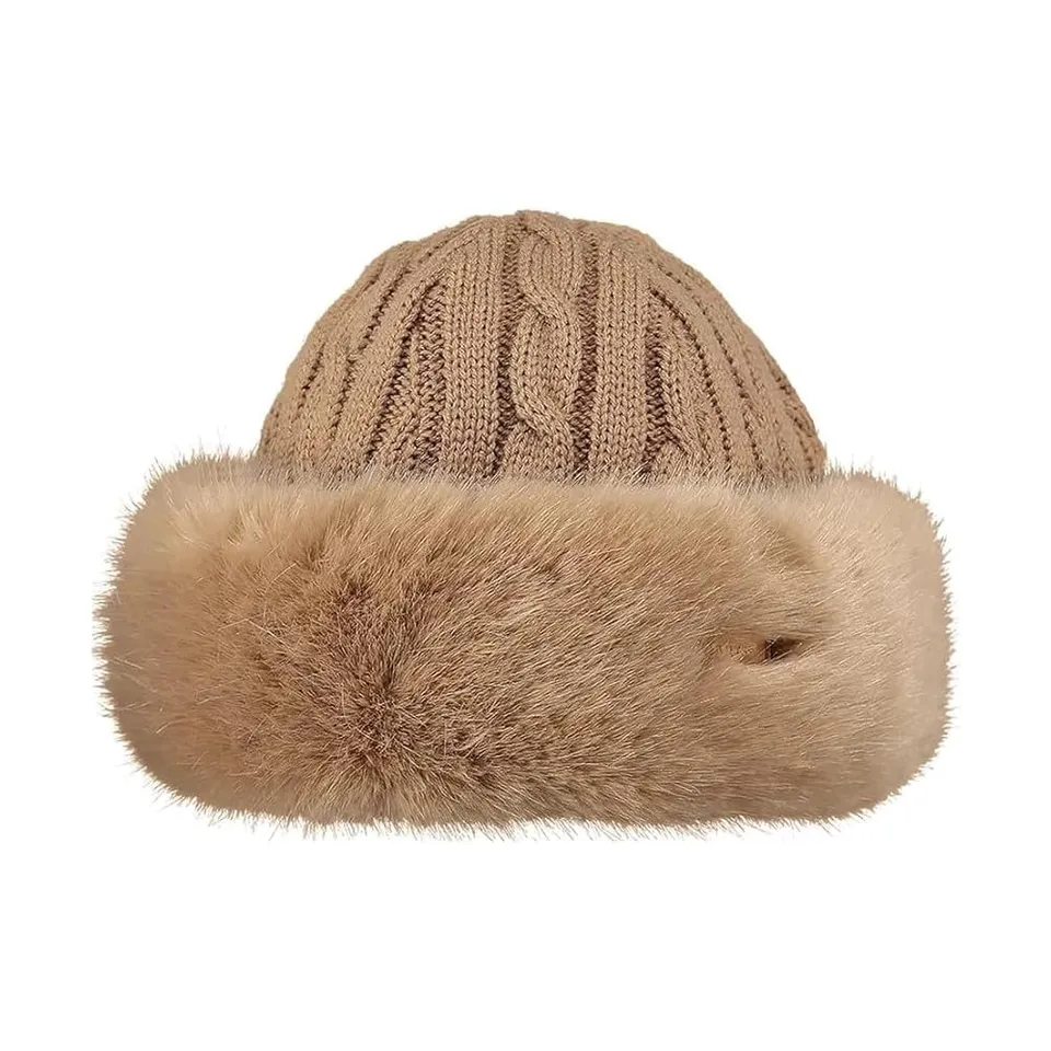Barts Fur Cable Bandhat berretto trecce pile pelliccia